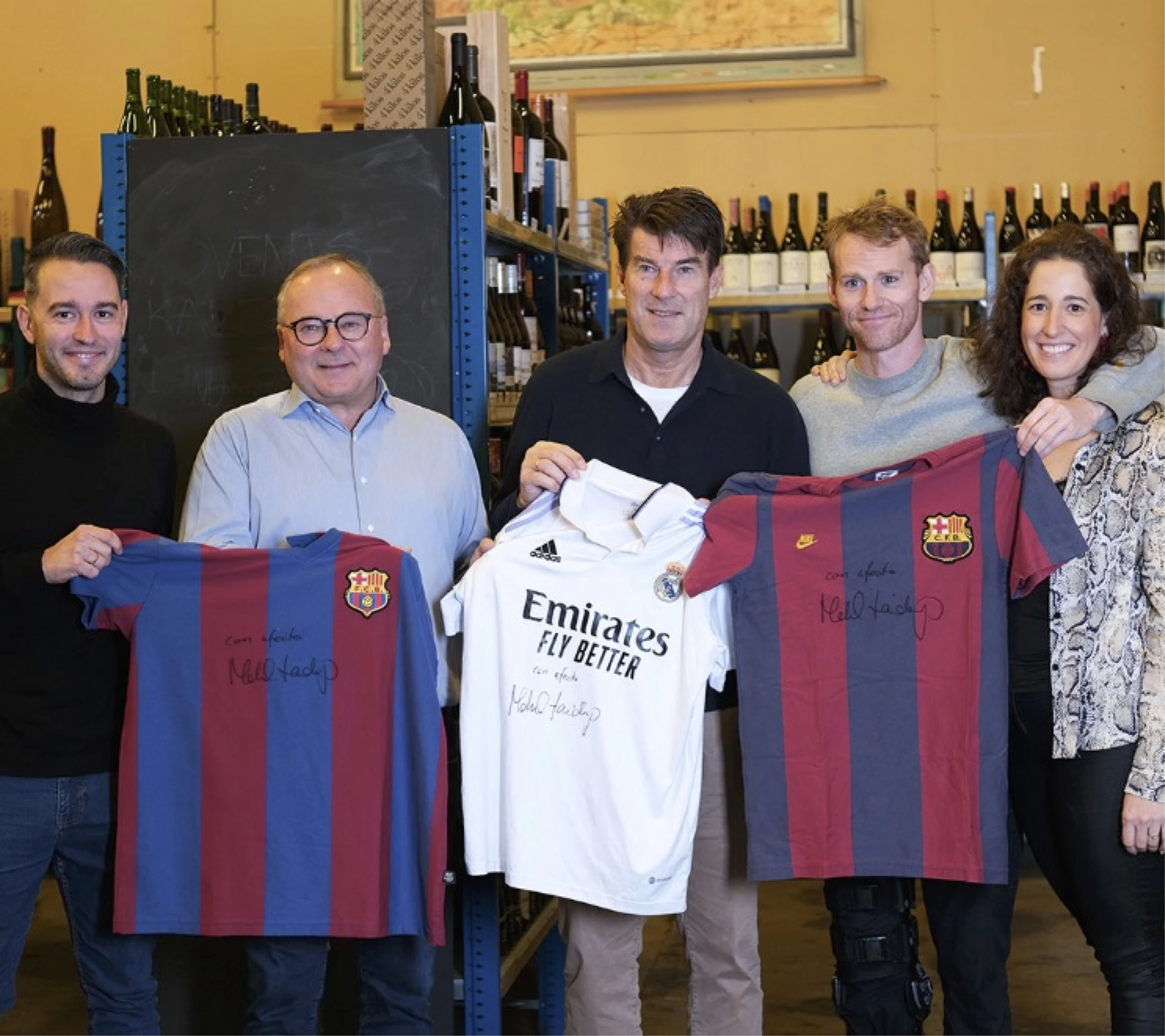 Michael Laudrup with signed shirts